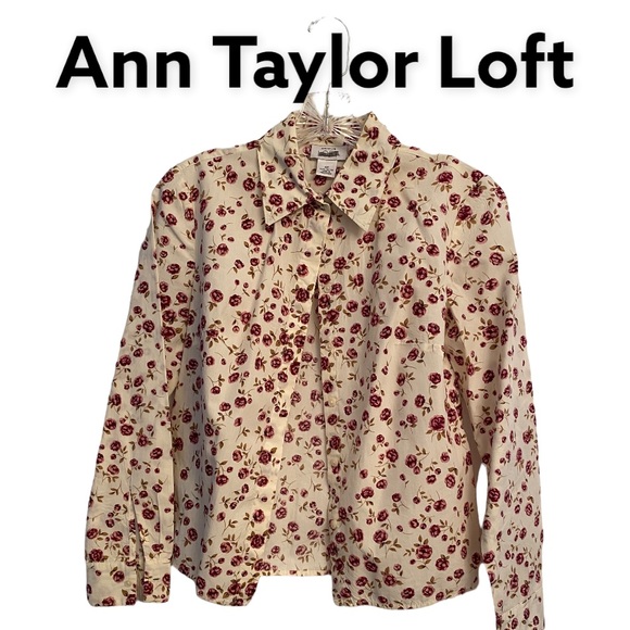Ann Taylor Tops - Ann Taylor Button Up Long Sleeve Cotton Floral Button up Blouse 4p